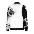 thumbnail image 5 of Feancey Daily Sales Womens Bomber Jackets Trendy Floral Print Short Jackets Lightweight Zip Up Flight Jacket Coat Casual Elastic Ribbed Varsity Outwear Multicolor XL, 5 of 5