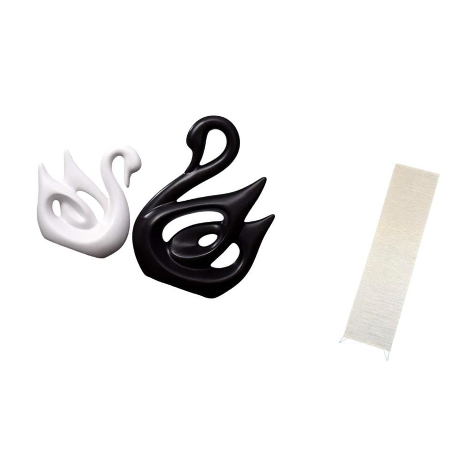 2 Pieces Ceramic Swan Statue Paper Floor Lamp Shade Deer Sculpture Minimalist Design for Living Room Office Decor