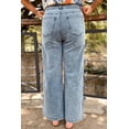 thumbnail image 2 of Women's Beau Blue Bow Knot Wide Leg Jeans – Casual Daily Loose Fit, 16, 2 of 7