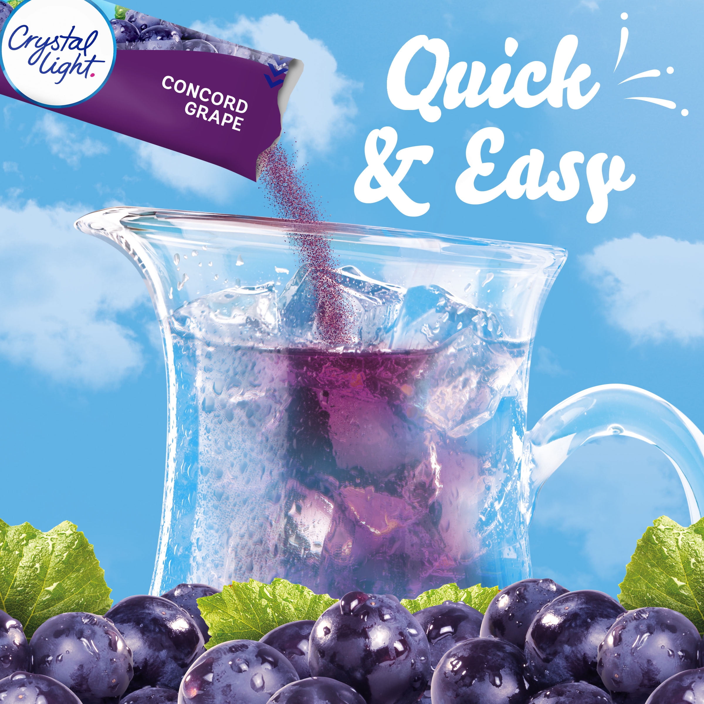 Crystal Light Concord Grape Sugar Free Drink Mix Caffeine Free, 6 ct  Pitcher Packets 