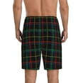 thumbnail image 2 of Balery Buffalo Plaid Dark Green Men's Cotton Knit Pajama Shorts Waistband & Pockets,Short Pajama Pants-Large, 2 of 8