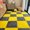 Grey+yellow, variant on Fluffy Plush Foam Mat，12 pcs , Soft Interlocking Square Tiles with Anti-Slip Border for Playroom and Bedroom Floor Protection