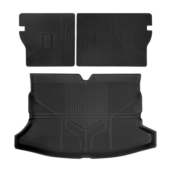 Ikon Motorsports Trunk Mat   Backrest Mats Compatible With 2018-2023 Subaru Crosstrek & Impreza Hatchback, Black 3D Molded Rear Carpets Liner Protection XPE All Weather Boot Tray Cover Protector Pad