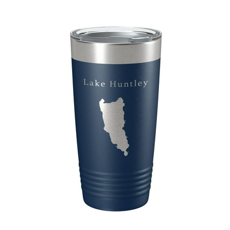 

Lake Huntley Map Tumbler Travel Mug Insulated Laser Engraved Coffee Cup Florida 20 oz Navy Blue