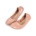 thumbnail image 3 of Gustave Women's Ballet Flats Shoes PU Leather Foldable Round Toe Slip On Flats Soft Comfortable Portable Travel Casual Dress Shoes, Pink, Size 9, 3 of 8