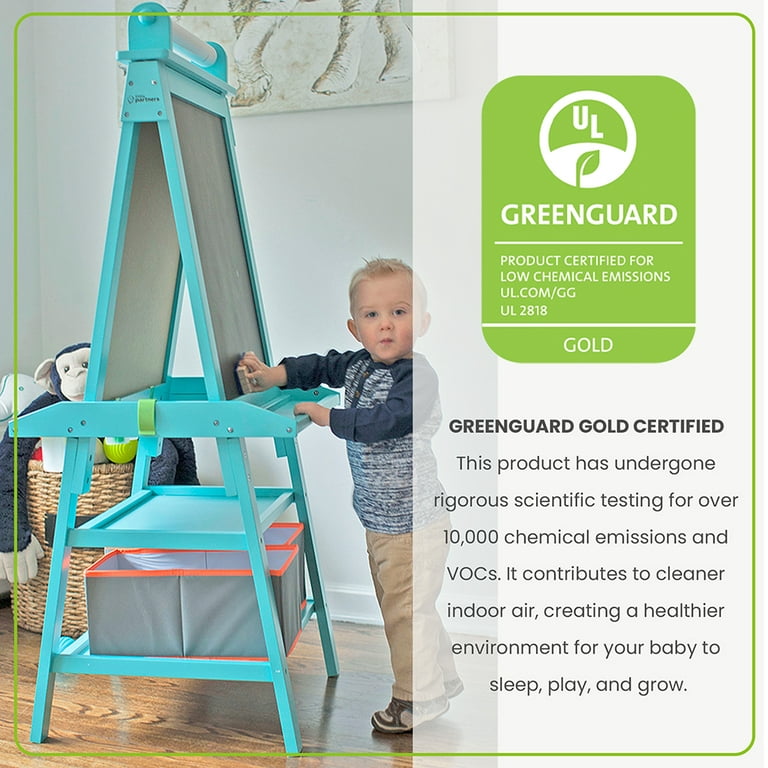 Preschool & Daycare Mobile Magnetic Double-Sided Porcelain Easel, Plastic Academia