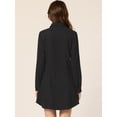 thumbnail image 4 of Vestido Camisero De Manga Larga Con Botones Y Cinturón Con Cuello En Punta Safari De Pana Para Mujer Negro S, 4 of 5