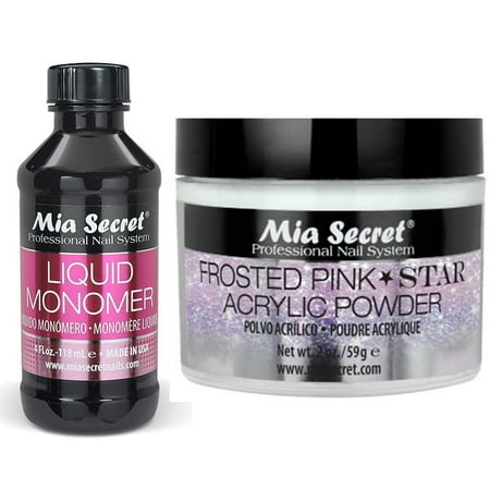 Mia Secret Monomer 4 oz + STAR (Pink/Frosted Pink) 2 oz