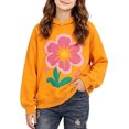 thumbnail image 2 of Wilak Girls Flower Print Hoodies Sweatshirts Long Sleeve Casual Pullover Cute Kids Fall Tops Orange 5T, 2 of 7