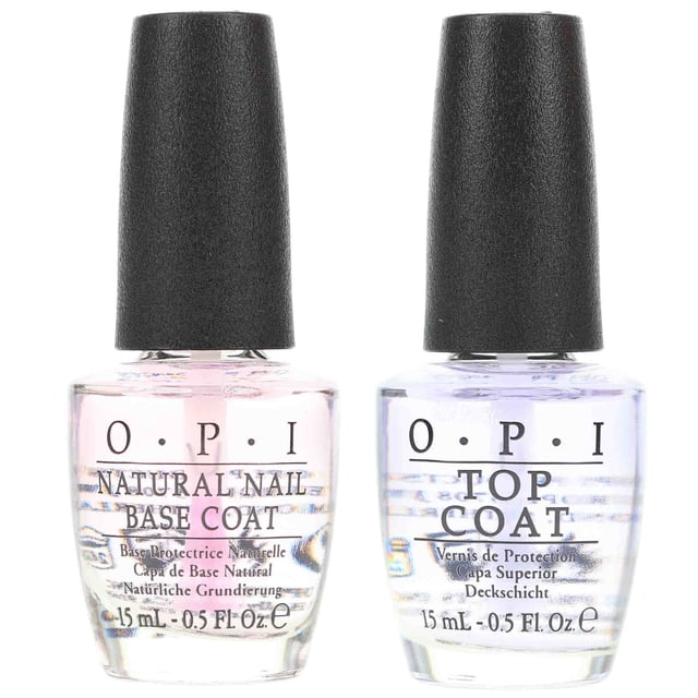 Limpieza de OPI Paquete combinado de capa superior OPI de 0.5 oz y capa base para uñas naturales de 0.5 oz