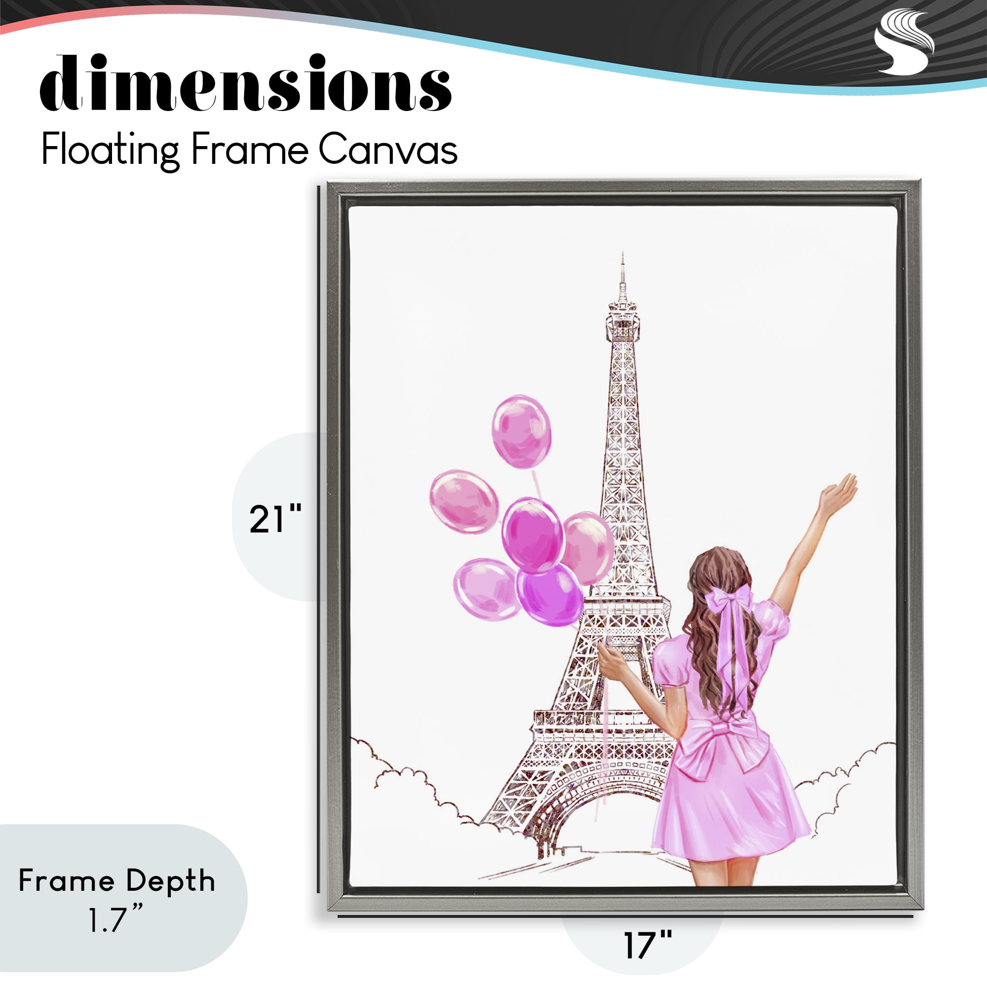 Stupell Industries Chic Paris Celebration Gray Framed Floater Canvas Wall Art, design by Ziwei Li