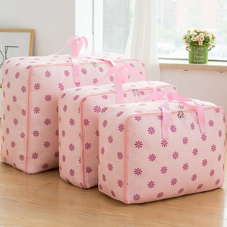 Clothing Storage Bags With Handle And Zipper,3pcs Travel Moving Bags For  Clothes Throw Pillows Quilts