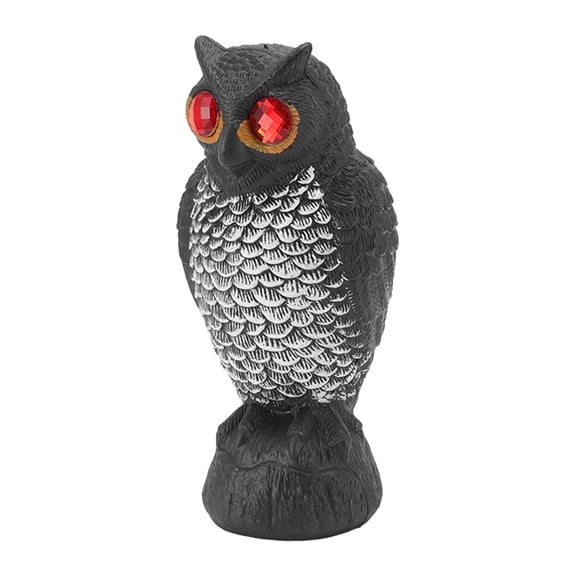 Owl Decoy,Plastic Owls to Scare Birds Away,Fake Keep Away,Garden Squirrels,Owl Scarecrows for Bird Control,Bird Deterrent with Red Eyes Garden Yard Outdoor Cartoon Flaky Small Owl
