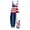 Blue, variant on 4th of July Jumpsuits for Women 250th Year Cotton Linen Spaghetti Straps Plus Size Red White Blue Overalls Stars Stripes Wide Leg Sleeveless Patriotic Rompers with Pockets Red 4XL