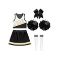 thumbnail image 3 of YiZYiF Ensemble de Tenue de Cheerleading pour Filles 5 Pcs Uniforme de Cheerleading Scolaire Robe de Danse Musicale Fête Blanc&Noir 8, 3 of 5