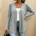 thumbnail image 7 of yillto Plus Size Womens Cardigan Open Front Lightweight Soft Comfy Long Sleeve Loose Coats with Pockets, 7 of 7