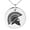 Silver, variant on Stainless Steel Ares Greek God of War Engraved Small Medallion Circle Charm Pendant Necklace