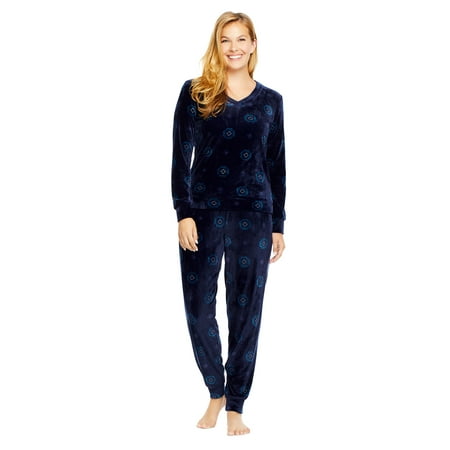 Gloria Vanderbilt Women's 2-Piece Pajama Set | Navy Medallion Long ...