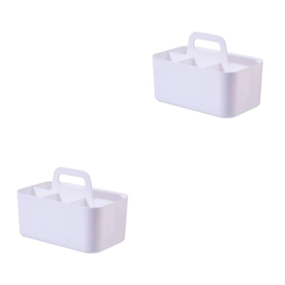 Caja de almacenamiento Inteprter Organizador de maquillaje 2Conjunto Blanco