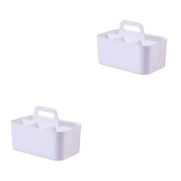 Caja de almacenamiento Inteprter Organizador de maquillaje 2Conjunto Blanco