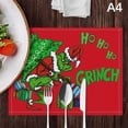 thumbnail image 1 of 4pcs/set Set de Table de Noël Ensemble Rouge Plaid Modèle Sets de Table de Cuisine Santa Claus, 1 of 4