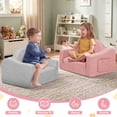 thumbnail image 5 of babyeap Kids Sofa,2-in-1 Soft Toddler Couch Fold Out,Toddler Chair Baby Convertible Couch for Girls and Boys,Pink, 5 of 8