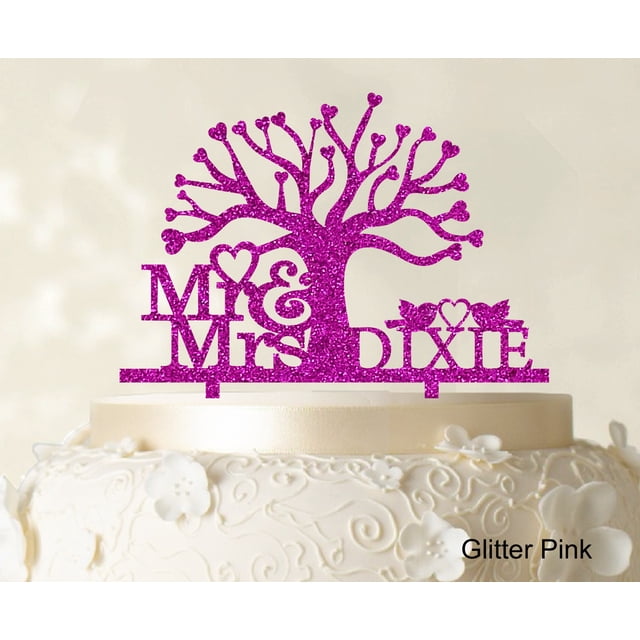 Mr and Mrs Wedding Cake Topper Cake Decorations Custom Cake Topper Couple Name Color Option Available 7 Inches Wide