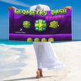 thumbnail image 4 of Lsque Geometry Dash Pattern Microfiber Bath Beach Towel Silver Fox Velvet Beach Towel Oversized Quick Dry Absorbent for Pool Swimming Bathroom 27.5x55in, 4 of 5