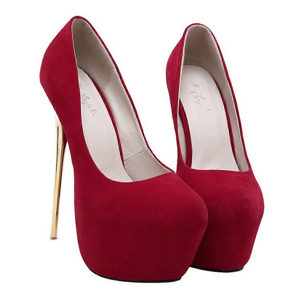 Chic Red High Heel Shoes Designed For Women Perfect For Dance Events Offering Comfort During Wear 1 Pair