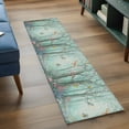 thumbnail image 4 of Botanical Washable Runner Rugs 2'x6', Spring Watercolor Trees Mystic Romantic Forest Birds Low Pile Throw Entryway Rug Non-Slip Sturdy Edge Binding Carpet for Indoor Bedside Entrance Bedside, 4 of 9