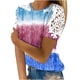 thumbnail image 2 of Fiudx Ofertas Flash Del Día Blusa de Encaje con Cuello Redondo y Manga Corta con Estampado para Mujer, 2 of 5