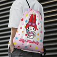 thumbnail image 6 of Kuromi And My Melody Drawstring Backpack Water Resistant String Bag Sackpack Cinch for Sports, Gym, Travel, Swimming, Yoga, Beach, 6 of 7