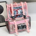 thumbnail image 3 of Transparent PVC Student Backpack Large Capacity Sports Knapsack for Work (Grey), 3 of 9