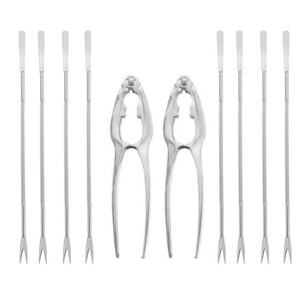 

Mnjin Nut Seafood Steel Crackers and Forks Stainless Leg - Tools Crab Kitchen，Dining & Bar Silver