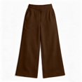 thumbnail image 5 of Hzzrkos Girls Wide Leg Sweatpants Casual Elastic Waist Lounge Pants with Side Pockets Soft Winter Warm Trousers Relaxed Fit Everyday Activewear Bottoms, 5 of 8