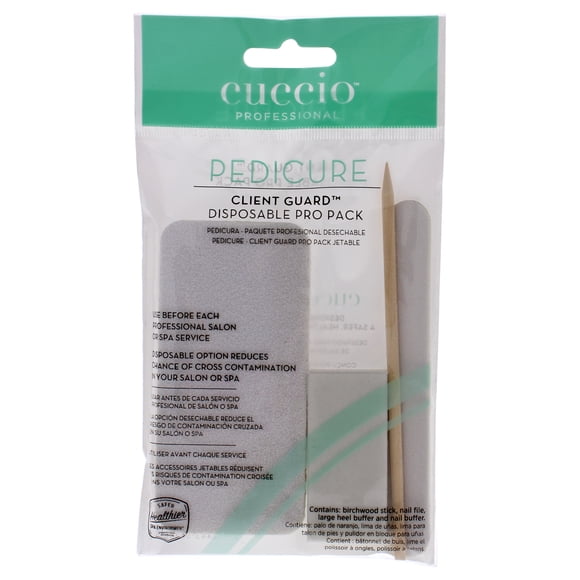 Protector de uñas desechable Cuccio Pro para pedicura 4 piezas de palo de abedul lima de uñas pulidor de talón grande