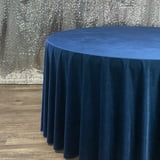 120 Inch Round Velvet Tablecloth - Navy Blue, Wedding Linen Tablecloth ...