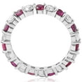 thumbnail image 2 of Pompeii 2 ct Ruby & Diamond Eternity Ring 14K White Gold Womens Stackable Wedding Band, 2 of 3