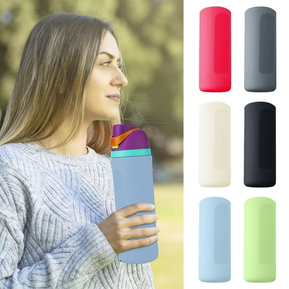 CGZQFEI Silicone Water Bottle Sleeve Compatible with 24oz Full Wrap Anti Sliding Bottom, Anti-Slip Protector Water Bottle Boot, Protection Bottle Bumper Cover