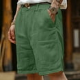 thumbnail image 2 of VSSSJ Men's Beach Shorts Lightweight Loose Fit Button Fly Zipper Summer Vacation Outdoor Casual Swim Board Shorts With Pockets Green L, 2 of 6