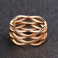 thumbnail image 2 of 8.5mm Rose Gold Hollow Cross Band Womens Titanium Steel Engagement Ring Size 6-9, 2 of 5
