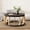 Black Brown, variant on 35.43"Vintage Rattan Solid Wood Round Coffee Table, Curved Legs Boho Accent Table for Dining Room, Kitchen And Living Room,Natural