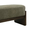 thumbnail image 6 of Christopher Knight Home Loop Yarn Rectangle Ottoman Bench with Brown Wooden Legs and Dark Green Upholstered, 6 of 9