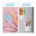 thumbnail image 7 of 4 Pieces Magnet Pen Holder Dry Erase Magnetic Marker Holder Whiteboard Magnetic Holders Pencil Cup Refrigerator Storage Organizer for Office Home Whiteboard Locker Fridge, White, 7 of 7