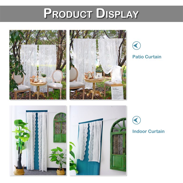 Anmao Vintage Lace Curtains – 2 Panels, 55" X 96" Each – Light Green Floral Sheer Curtains For Living Room, Bedroom