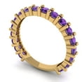 thumbnail image 2 of 1.26 ctw Wedding Band for Women - 18K Yellow Gold Natural Amethyst Stackable Eternity Ring, 2 of 6