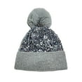 thumbnail image 4 of AWZXDE Winter Glitter Knit Hat With Ear Shield And Fuzzy Decoration Winter Hats For Women Thickened Warm Cap Grey, 4 of 4
