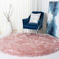 thumbnail image 3 of SAFAVIEH Vegas Aditi Modern Shag Area Rug, 3' x 3' Round, Pink, 3 of 9