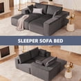 thumbnail image 3 of Aukfa 104" Cloud Sectional Sofa Modular Boneless Couch for Living Room, 5 Pillows, Corduroy, Gray, 3 of 9