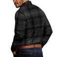 thumbnail image 7 of hotojiny Men's Long-Sleeve Shirt Casual Regular-Fit Plaid Shirt Vintage Button Front Work Casual Collared Top(Black,Small), 7 of 7